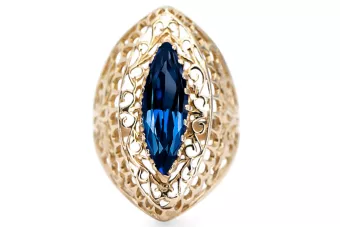 Пръстен Винтидж Сапфир 14K жълто злато vrc090y